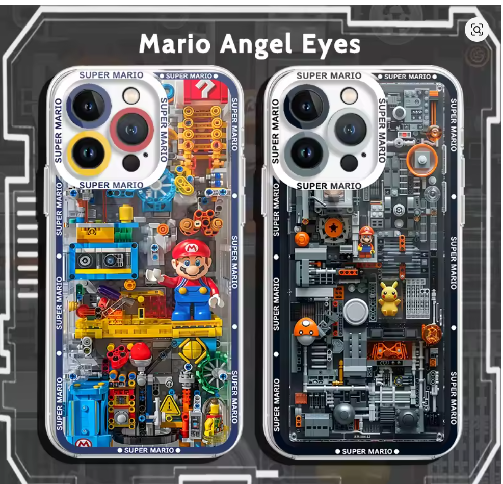 Case Anime Mario Bros Transparente para iPhone 11, 12, 13, 14, 15, 16 e 17