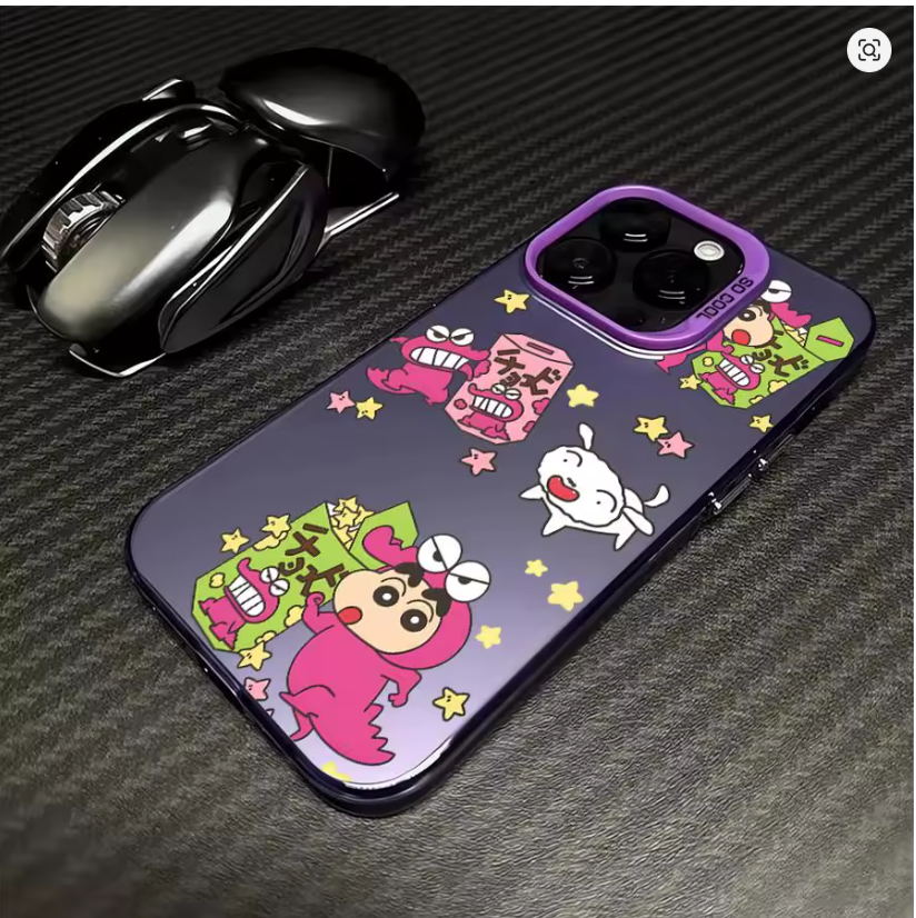 Case Anime Crayon Shin-Chan p/ iPhone 11 12 13 14 15 16 Plus Pro Max