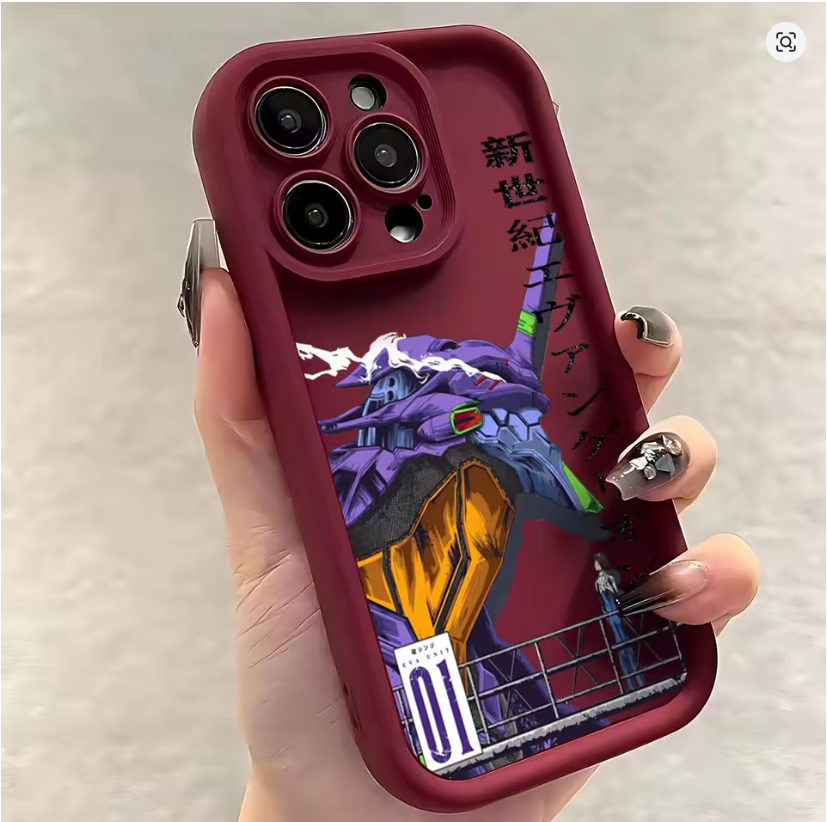 Case Anime Neon Genesis E-Evangelion iPhone 11 12 13 14 15 16 Mini Pro Max X XR