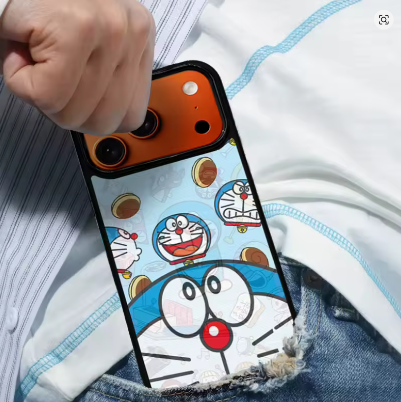 Case Magnética 2 em 1 3D Doraemon para iPhone 14, 15, 16 e 17