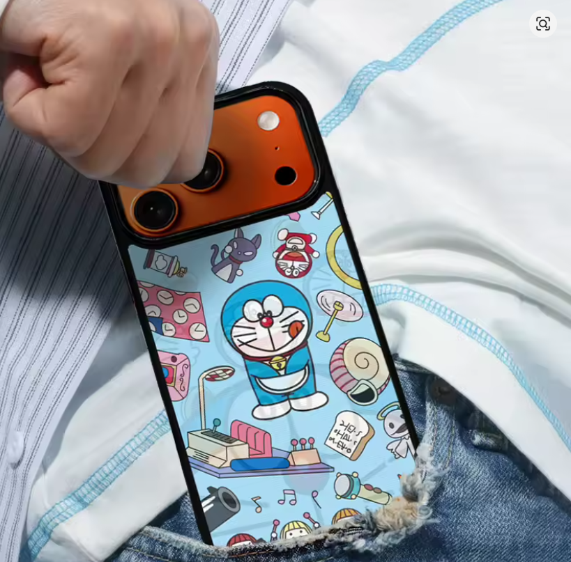 Case Magnética 2 em 1 3D Doraemon para iPhone 14, 15, 16 e 17