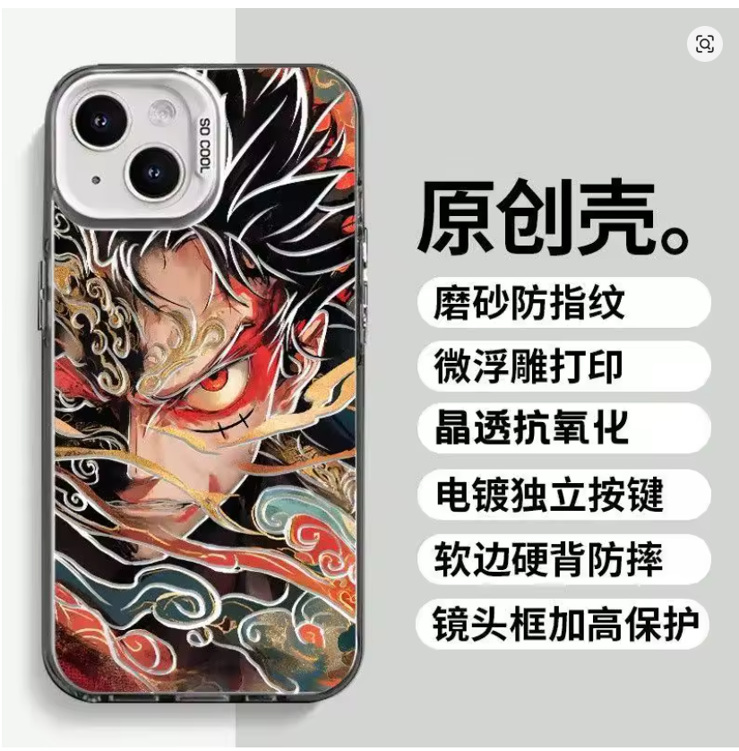 Case 3D Luffy One Piece P/ Iphone 11 12 13 4 15 16 17 Pro Plus Max