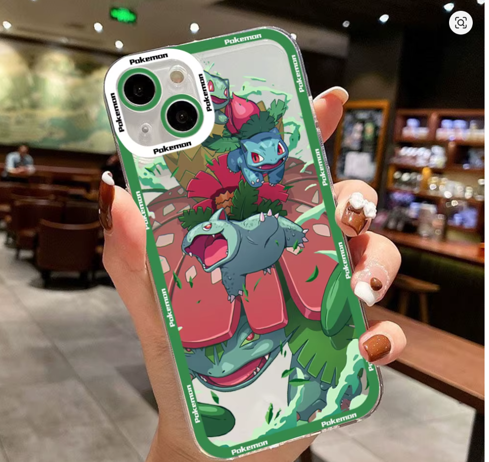 Capa Pokémon Anime Transparente para iPhone 7, 8, X, XR, XS, 11, 12, 13, 14, 15 e 16