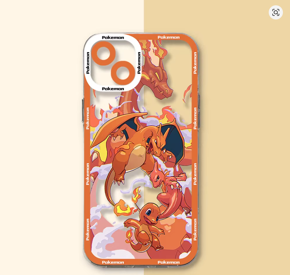 Capa Pokémon Anime Transparente para iPhone 7, 8, X, XR, XS, 11, 12, 13, 14, 15 e 16