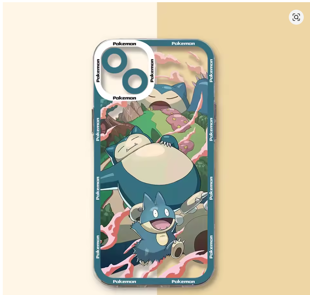 Capa Pokémon Anime Transparente para iPhone 7, 8, X, XR, XS, 11, 12, 13, 14, 15 e 16