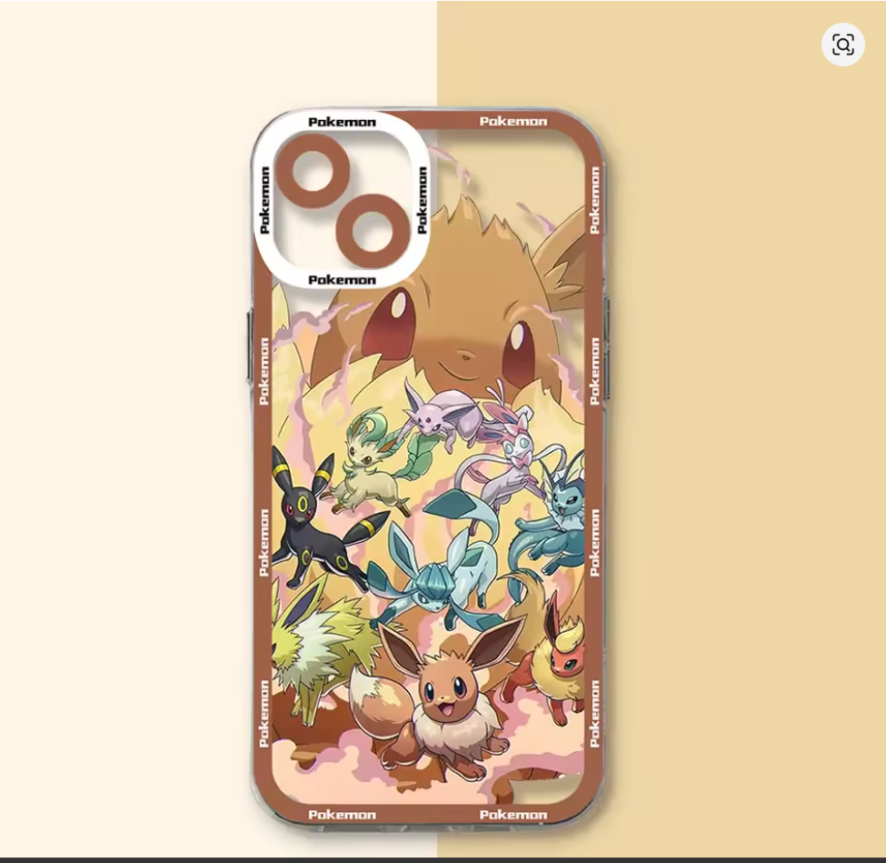 Capa Pokémon Anime Transparente para iPhone 7, 8, X, XR, XS, 11, 12, 13, 14, 15 e 16