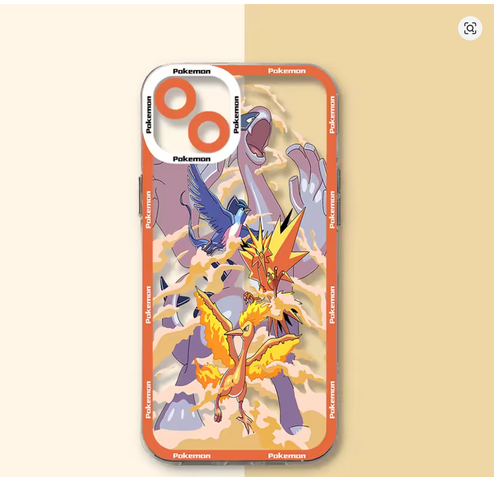 Capa Pokémon Anime Transparente para iPhone 7, 8, X, XR, XS, 11, 12, 13, 14, 15 e 16