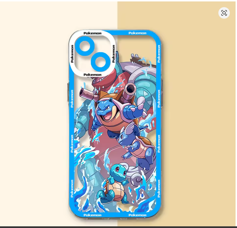 Capa Pokémon Anime Transparente para iPhone 7, 8, X, XR, XS, 11, 12, 13, 14, 15 e 16