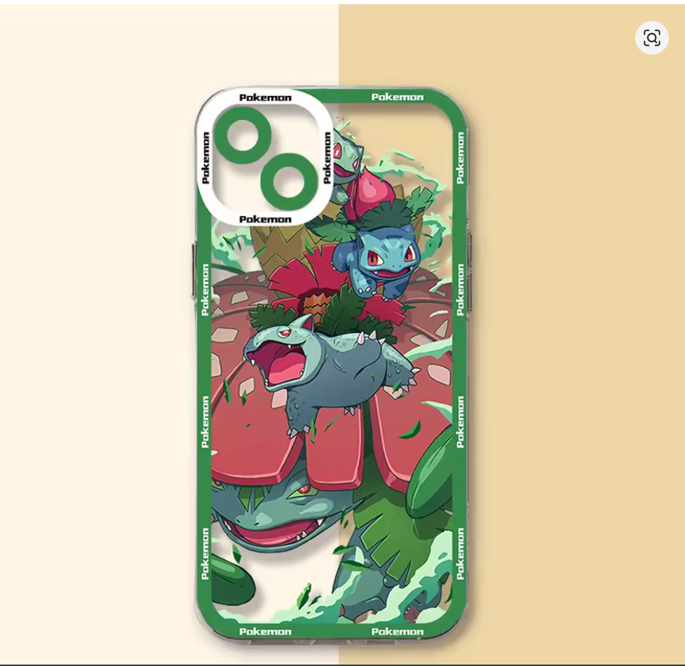 Capa Pokémon Anime Transparente para iPhone 7, 8, X, XR, XS, 11, 12, 13, 14, 15 e 16