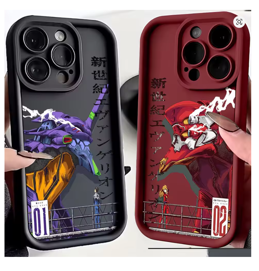 Case Anime Neon Genesis E-Evangelion iPhone 11 12 13 14 15 16 Mini Pro Max X XR