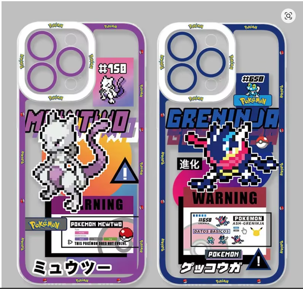 Capa Pokémon Anime Silicone Antichoque para iPhone 11, 12, 13, 14, 15, 16 e 17 Pro Max Air