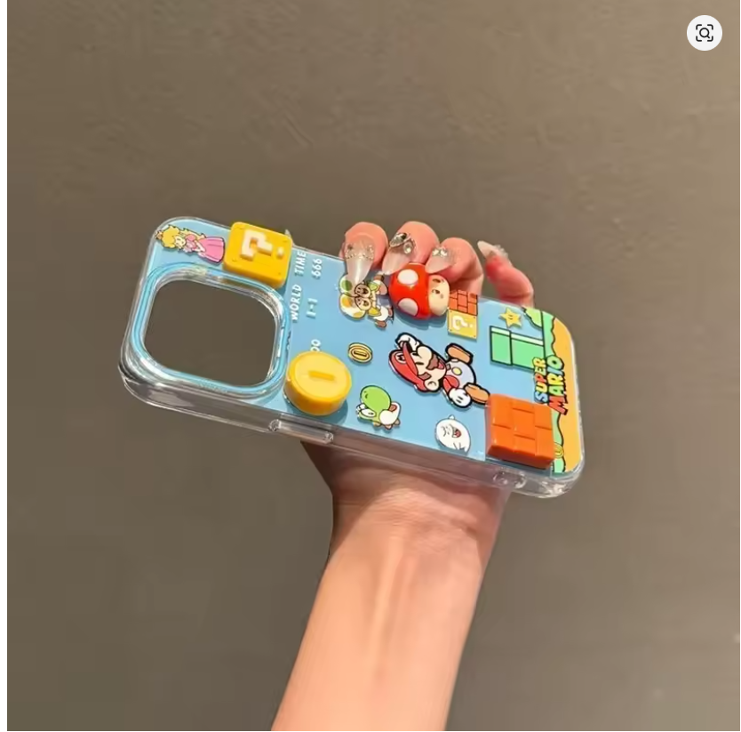 Case Anime Super Mario Bros Desenho 3D P/ Iphone 7 8 SE 11 12 13 14 15 16 17 Pro Max
