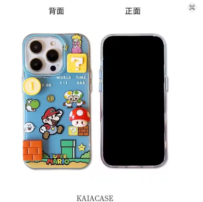 Case Anime Super Mario Bros Desenho 3D P/ Iphone 7 8 SE 11 12 13 14 15 16 17 Pro Max
