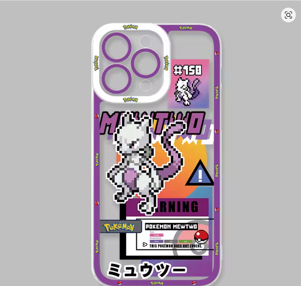 Capa Pokémon Anime Silicone Antichoque para iPhone 11, 12, 13, 14, 15, 16 e 17 Pro Max Air