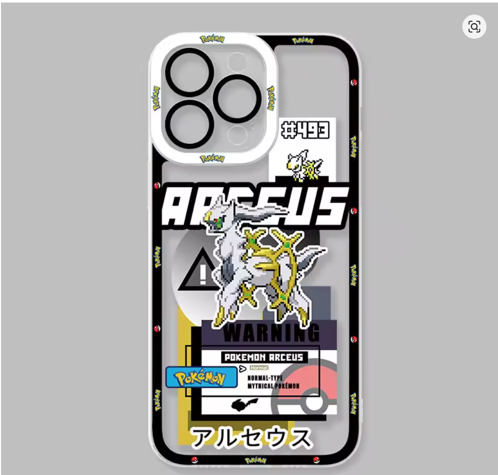 Capa Pokémon Anime Silicone Antichoque para iPhone 11, 12, 13, 14, 15, 16 e 17 Pro Max Air