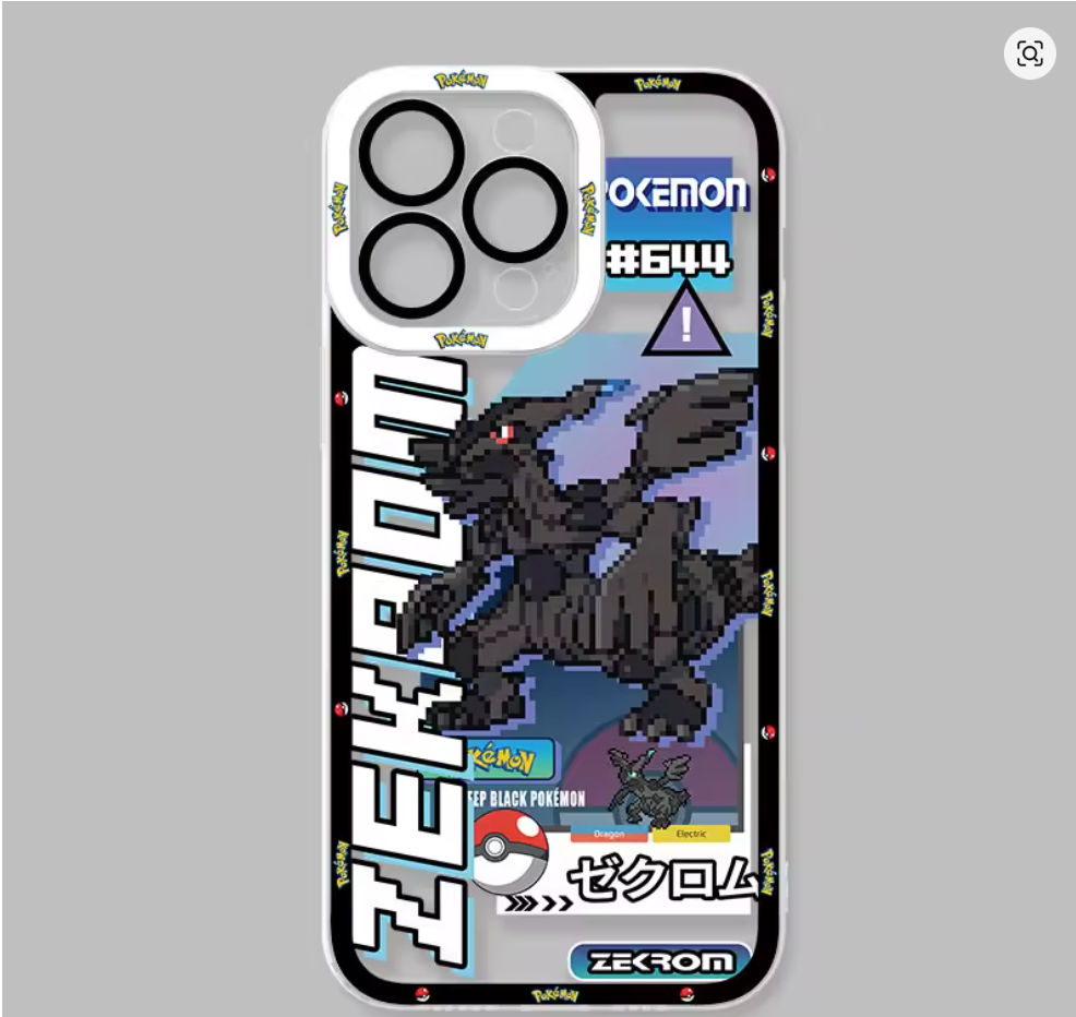 Capa Pokémon Anime Silicone Antichoque para iPhone 11, 12, 13, 14, 15, 16 e 17 Pro Max Air