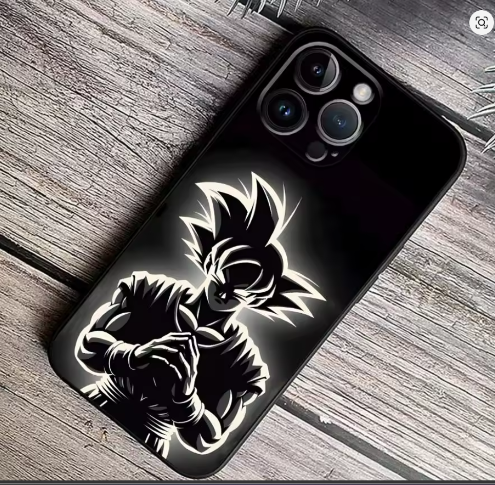 Capa dragon ball z silicone tpu Preto branco Iphone 6 7 8 9 10 11 12 13 14 15 16