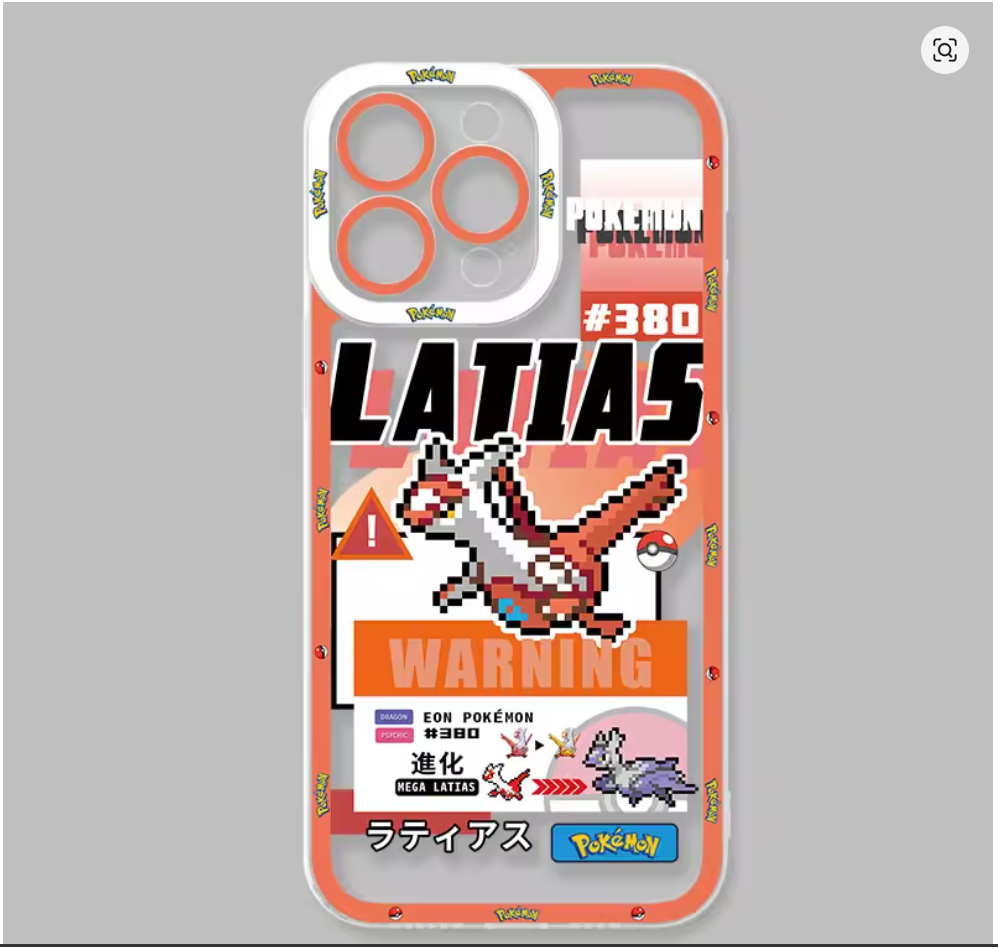 Capa Pokémon Anime Silicone Antichoque para iPhone 11, 12, 13, 14, 15, 16 e 17 Pro Max Air