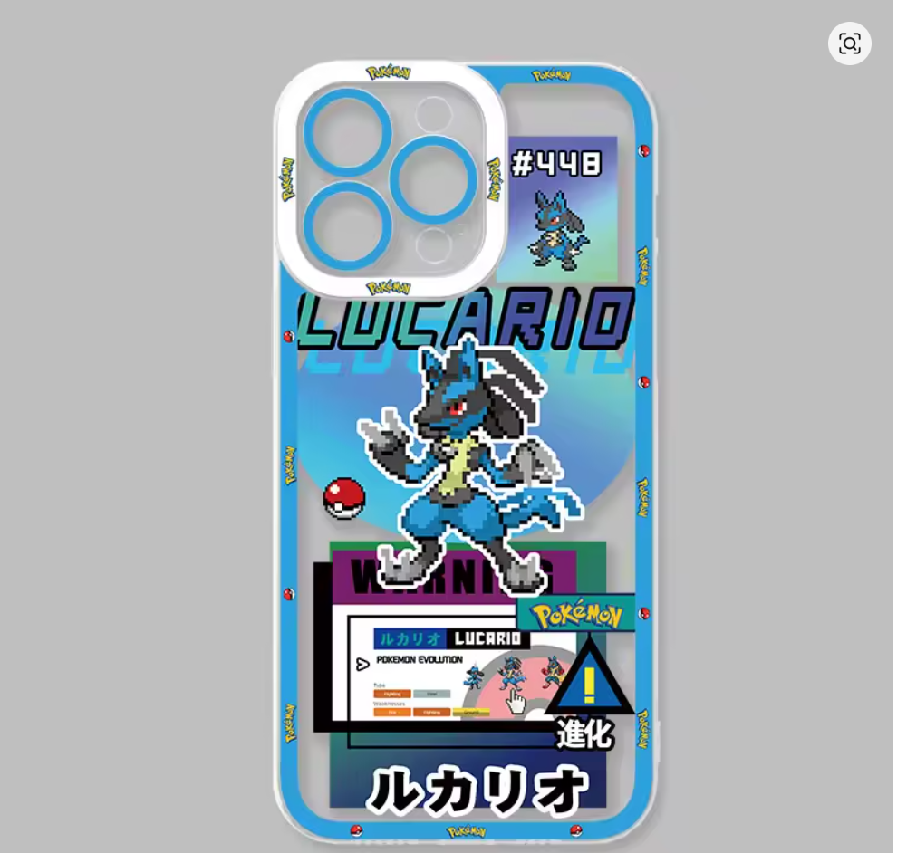 Capa Pokémon Anime Silicone Antichoque para iPhone 11, 12, 13, 14, 15, 16 e 17 Pro Max Air