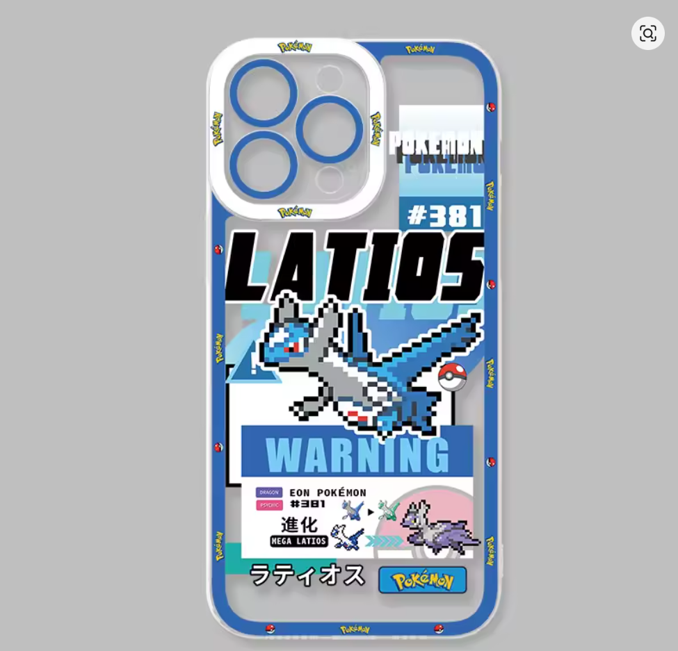 Capa Pokémon Anime Silicone Antichoque para iPhone 11, 12, 13, 14, 15, 16 e 17 Pro Max Air