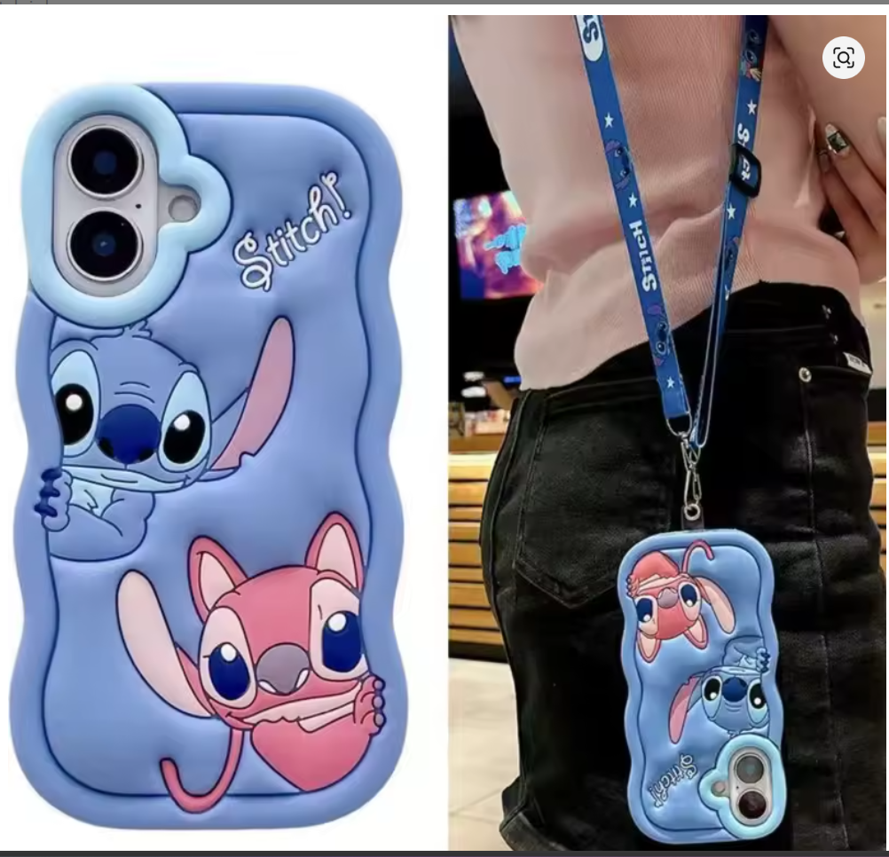 Case Anime Lilo e Stitch P Iphone 5 6 7 8 Plus X Xs Xr 11 12 13 14 15 16 Pro Max