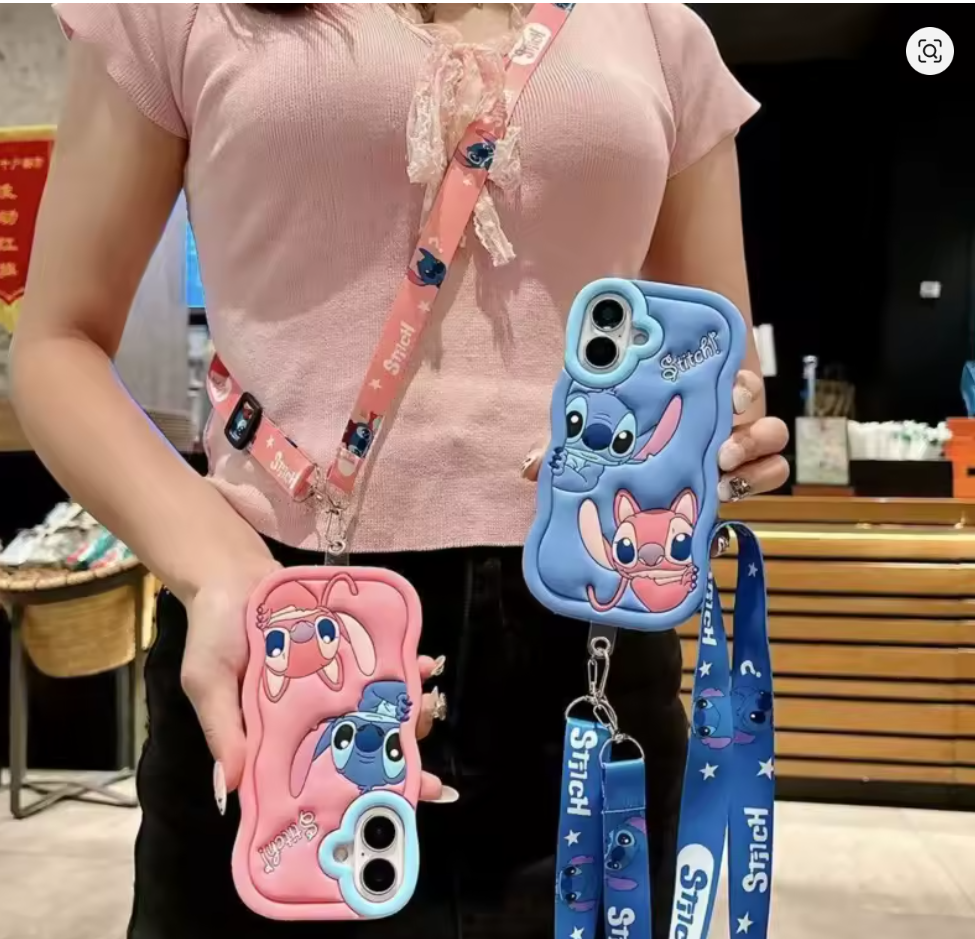 Case Anime Lilo e Stitch P Iphone 5 6 7 8 Plus X Xs Xr 11 12 13 14 15 16 Pro Max