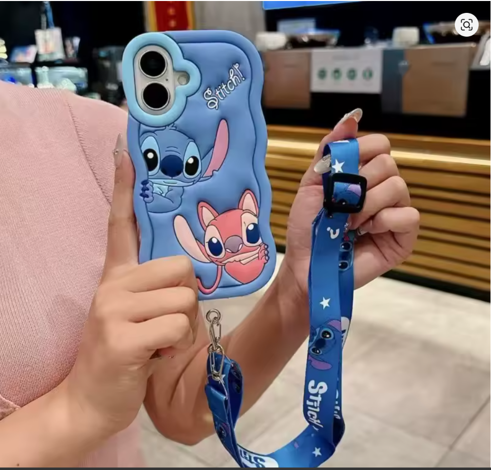 Case Anime Lilo e Stitch P Iphone 5 6 7 8 Plus X Xs Xr 11 12 13 14 15 16 Pro Max