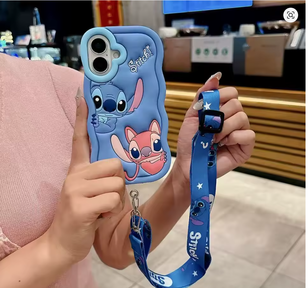 Case Anime Lilo e Stitch P Iphone 5 6 7 8 Plus X Xs Xr 11 12 13 14 15 16 Pro Max