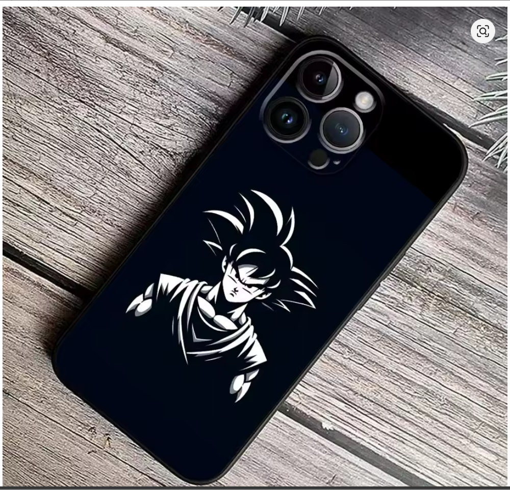 Capa dragon ball z silicone tpu Preto branco Iphone 6 7 8 9 10 11 12 13 14 15 16