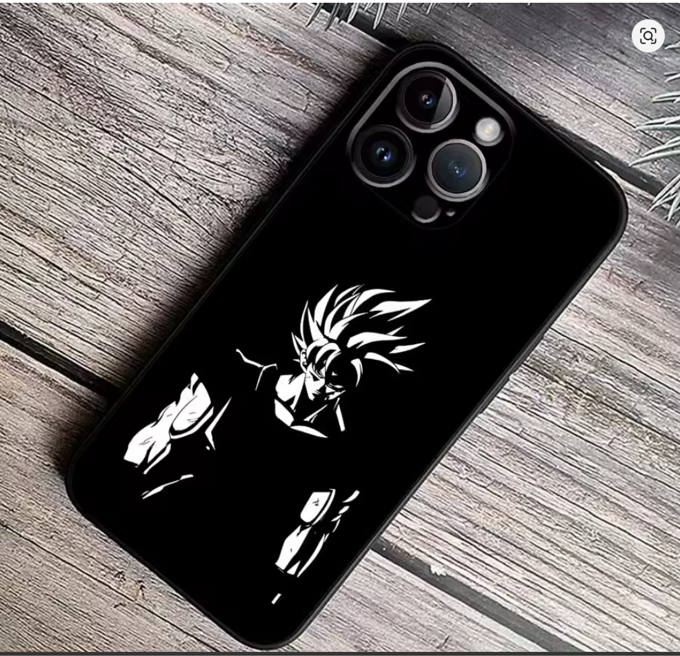 Capa dragon ball z silicone tpu Preto branco Iphone 6 7 8 9 10 11 12 13 14 15 16