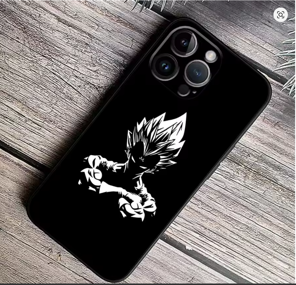 Capa dragon ball z silicone tpu Preto branco Iphone 6 7 8 9 10 11 12 13 14 15 16