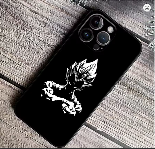 Capa dragon ball z silicone tpu Preto branco Iphone 6 7 8 9 10 11 12 13 14 15 16