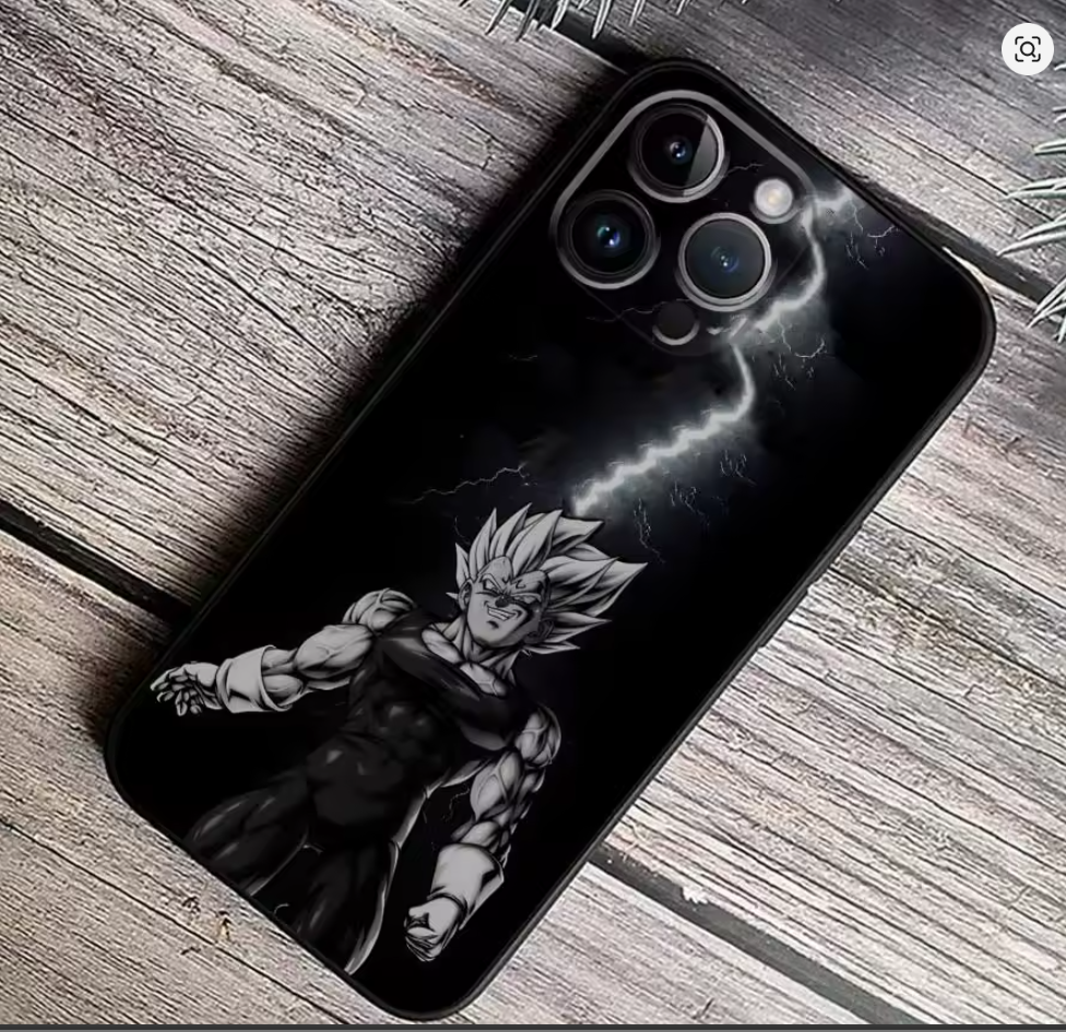 Capa dragon ball z silicone tpu Preto branco Iphone 6 7 8 9 10 11 12 13 14 15 16