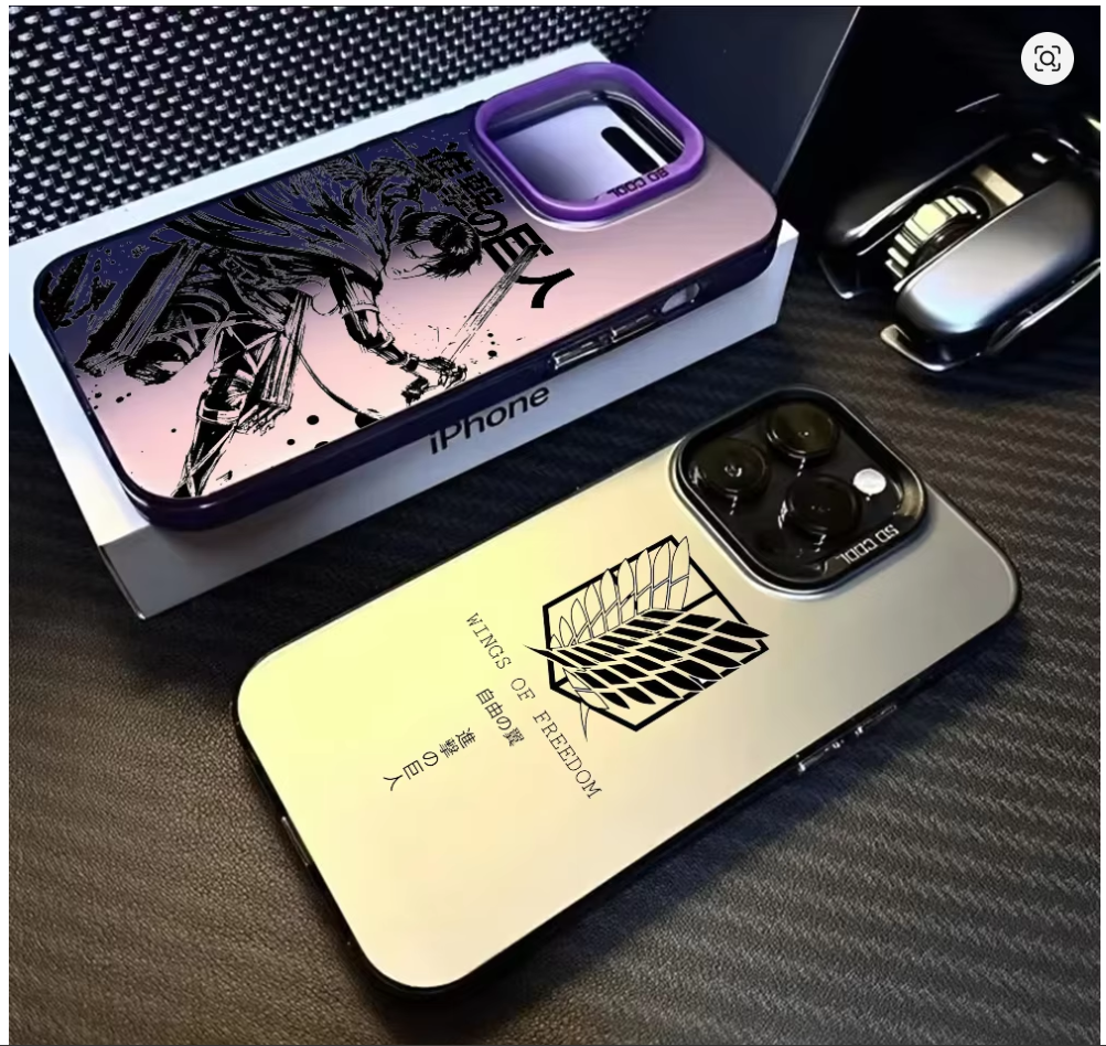 Capa Anime Attack on Titan para iPhone 11, 12, 13, 14, 15 e 16 | Pro, Max