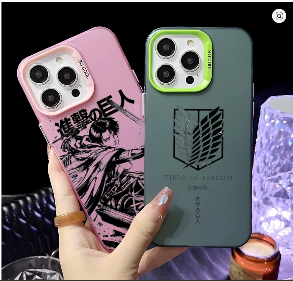 Capa Anime Attack on Titan para iPhone 11, 12, 13, 14, 15 e 16 | Pro, Max