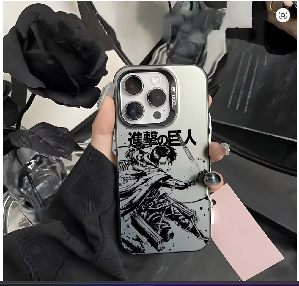 Capa Anime Attack on Titan para iPhone 11, 12, 13, 14, 15 e 16 | Pro, Max