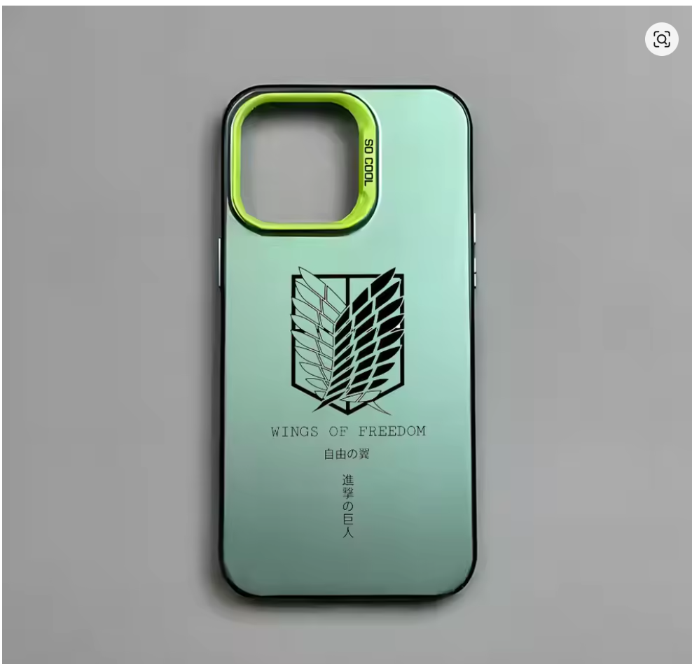 Capa Anime Attack on Titan para iPhone 11, 12, 13, 14, 15 e 16 | Pro, Max