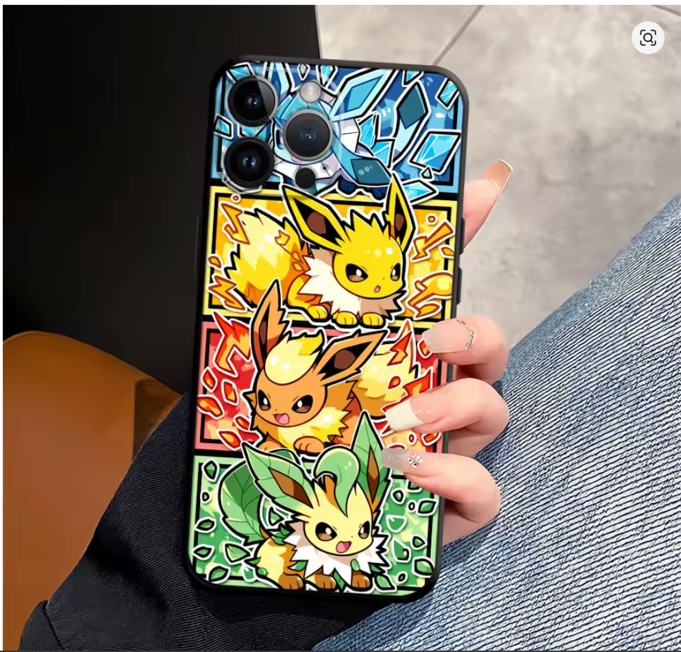 Case Pokémon Anime PC TPU para iPhone 6S ao 17 | SE, Mini, Pro, Max, Air, Plus