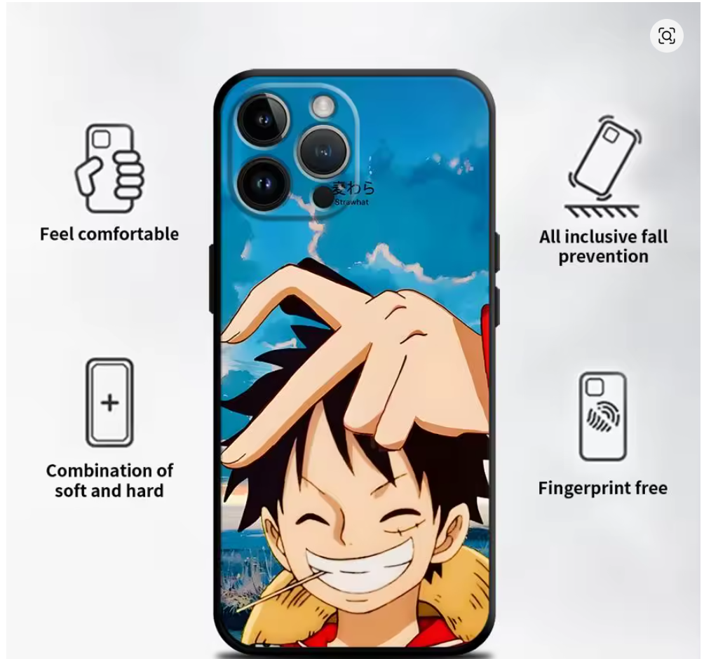 Case Luffy One Piece para iPhone – PC TPU Anti-Impacto | Capas & Cia
