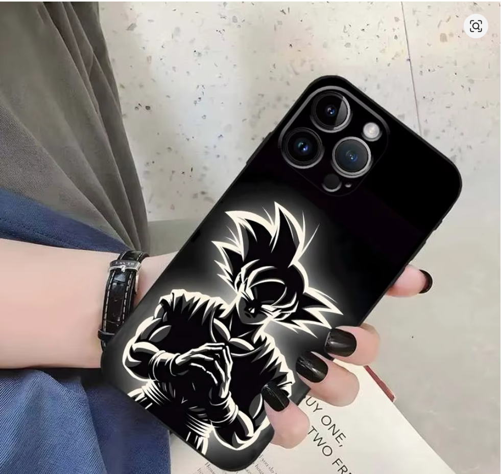 Capa dragon ball z silicone tpu Preto branco Iphone 6 7 8 9 10 11 12 13 14 15 16