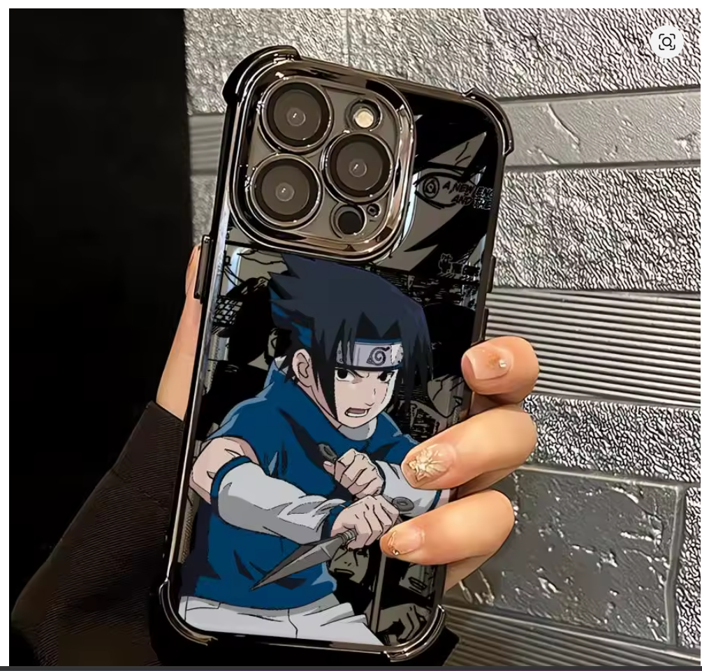 Case Anime Naruto Sasuke Uzumaki para iPhone 12 13 14 15 16 17 Air Pro Max