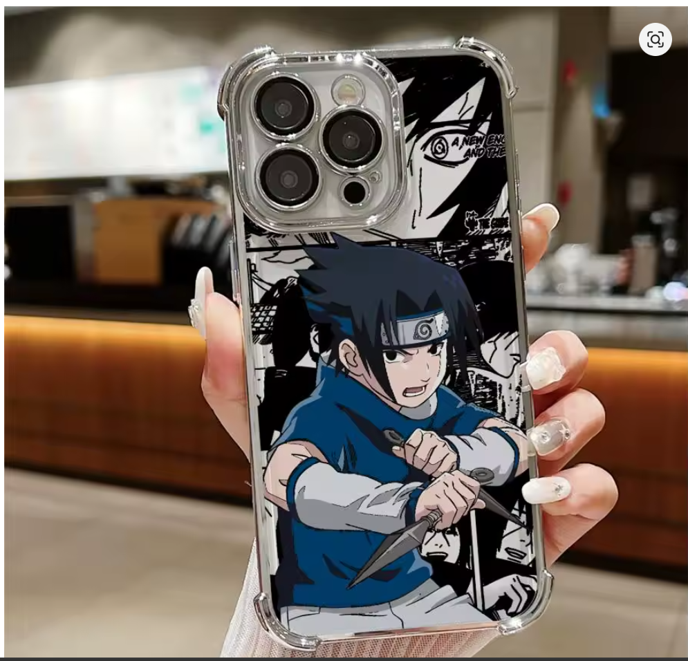 Case Anime Naruto Sasuke Uzumaki para iPhone 12 13 14 15 16 17 Air Pro Max