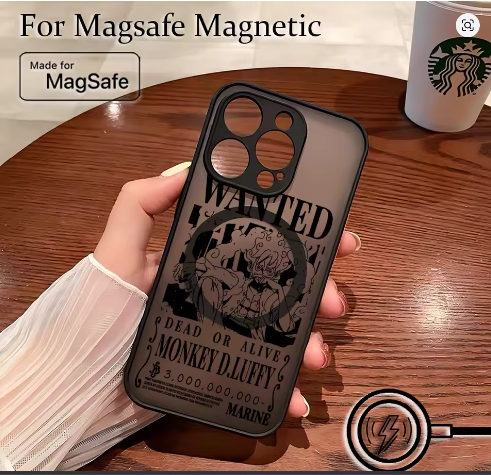 Capa Magnética Fosca L-Luffy One Piece iPhone 7 8 XS Max 11 12 13 14 15 16 17