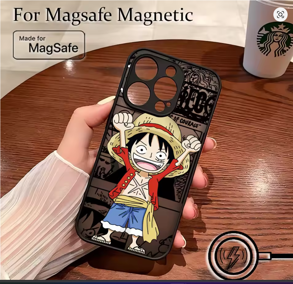 Capa Magnética Fosca L-Luffy One Piece iPhone 7 8 XS Max 11 12 13 14 15 16 17