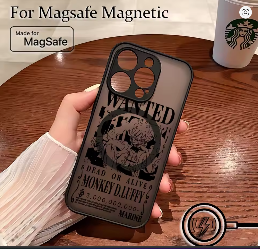 Capa Magnética Fosca L-Luffy One Piece iPhone 7 8 XS Max 11 12 13 14 15 16 17