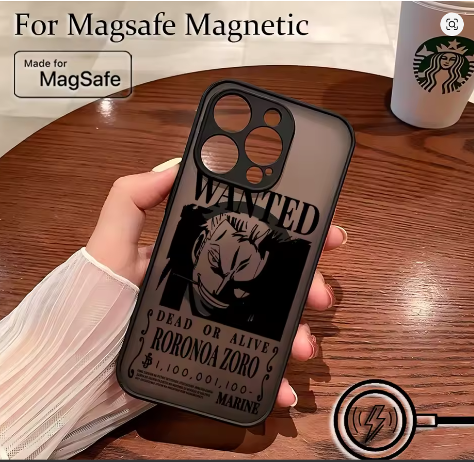 Capa Magnética Fosca L-Luffy One Piece iPhone 7 8 XS Max 11 12 13 14 15 16 17