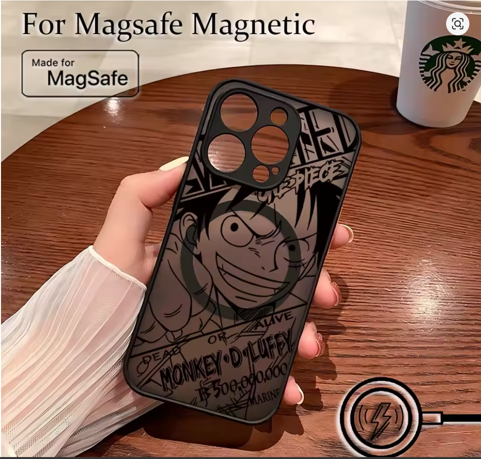 Capa Magnética Fosca L-Luffy One Piece iPhone 7 8 XS Max 11 12 13 14 15 16 17