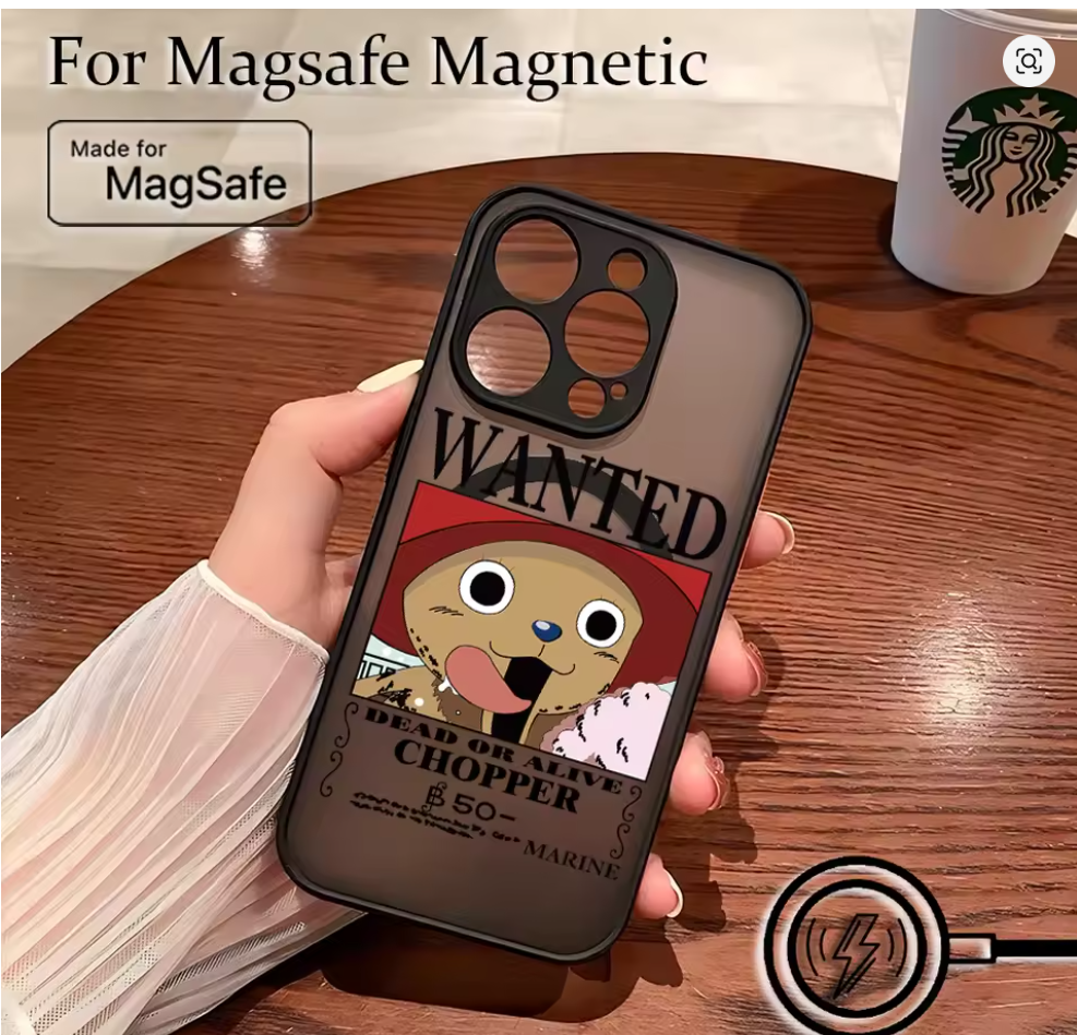 Capa Magnética Fosca L-Luffy One Piece iPhone 7 8 XS Max 11 12 13 14 15 16 17