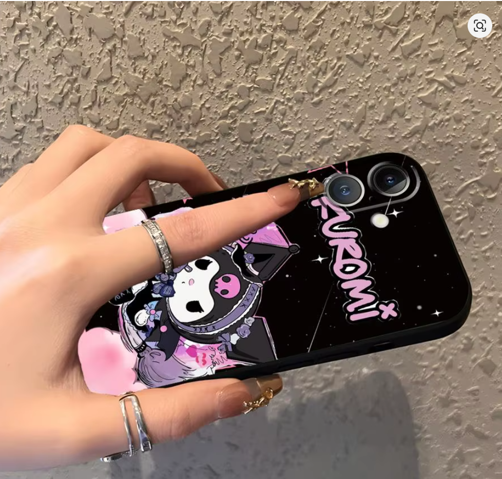 Case Anime Fofa Sanrio Kuromi Iphone Xr Xs 7 8 11 12 13 14 15 16 17 Air Pro Max