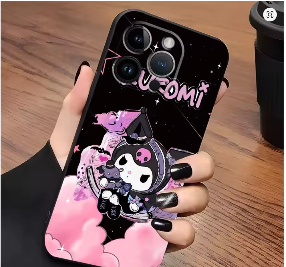 Case Anime Fofa Sanrio Kuromi Iphone Xr Xs 7 8 11 12 13 14 15 16 17 Air Pro Max